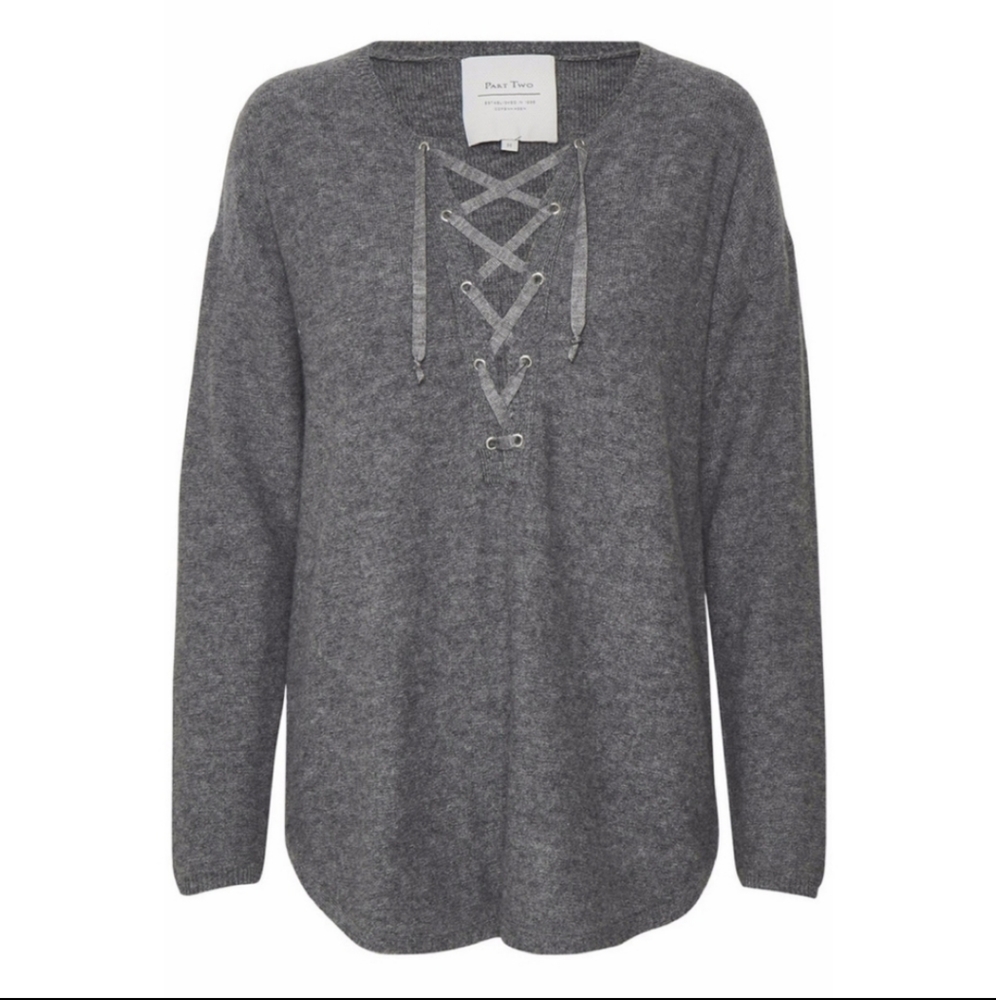 Part two | inova lace up oversized wool blend sweater